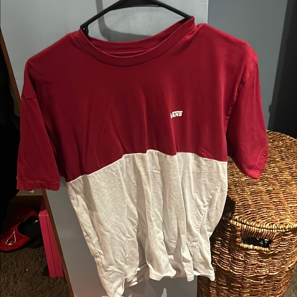 Vans Red and White Short Sleeve Tee
